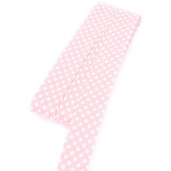 buttinette Baumwoll-Schrägband 'Punkte', rosa-weiß, Breite: 2 cm, 5 m