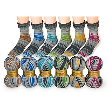 Laine à chaussettes Woll Butt Socke, 6 fils, multicolore