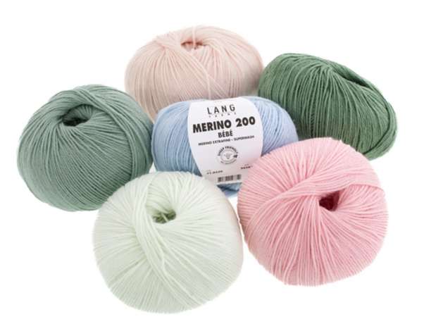 Pelote de laine à tricoter pour layette MERINO 200 BEBE - Lang Yarns