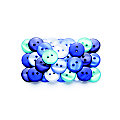 buttinette Boutons tendance, tons bleus, 15 mm Ø, 40 pièces
