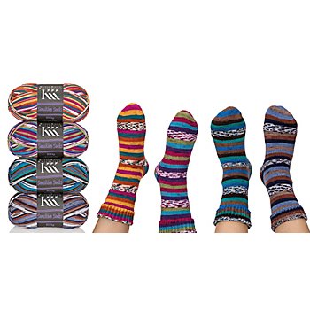 KKK Sockenwolle Sensitive Socks Color 'Stripes' – für Wollallergiker