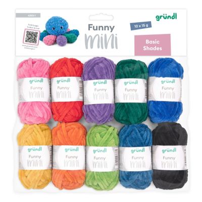 Gründl 100 g Funny Uni Chenillegarn Kuschelgarn Kindermode Polyester 25  Farben