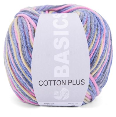 Lana Grossa Basics Cotton Plus – Baumwollmischgarn | lila color | 50 g | Bastelbedarf