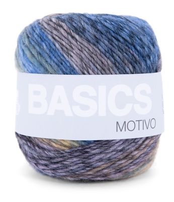 Lana Grossa Basics Motivo - Fil de laine vierge mélangée, bleu coloré
