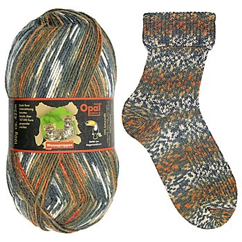 Opal Laine à chaussettes collection Forêt équatoriale, marron