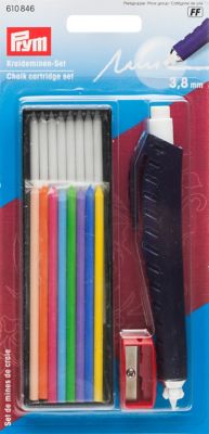 Set Porte-mine avec craies, taille-crayon Prym