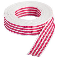 buttinette Taschengurtband 'Streifen', weiß-pink, Breite: 2,5 cm, Länge: 3 m