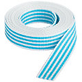buttinette Sangle pour sacs "rayures", blanc/turquoise, largeur : 2,5 cm, longueur : 3 m