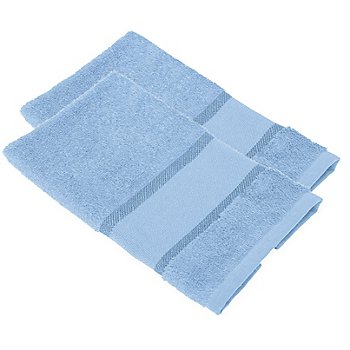 buttinette Serviettes invité à broder en tissu éponge, bleu, 2 pièces