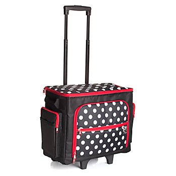 Prym Valise à roulettes pour machine à coudre, noir/blanc/rouge