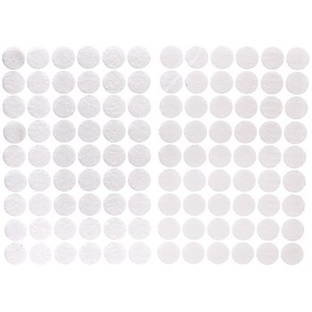 buttinette Pastilles scratch autocollantes, blanc, 20 mm Ø, 54 paires