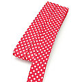 buttinette Biais en coton "pois", rouge/blanc, largeur : 2 cm, longueur : 5 m