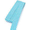 buttinette Biais en coton "pois", turquoise/blanc, largeur : 2 cm, longueur : 5 m