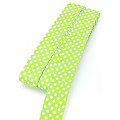 buttinette Biais en coton "pois", vert clair/blanc, largeur : 2 cm, longueur : 5 m