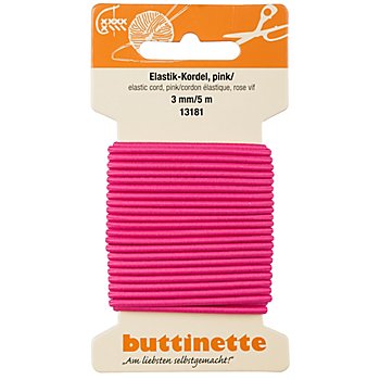 buttinette Elastik-Kordel, pink, Stärke: 3 mm, Länge: 5 m