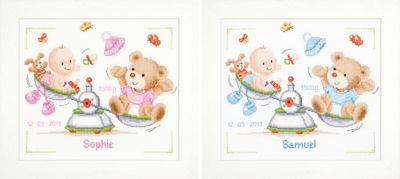 Tableau De Naissance A Broder Bebe Sur Balance 27 X 23 Cm Acheter En Ligne Sur Buttinette Loisirs Creatifs
