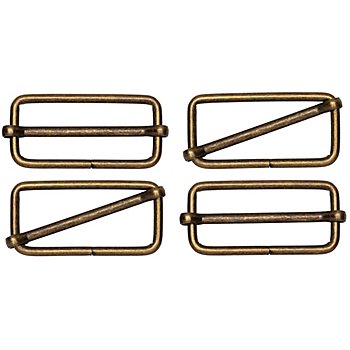 buttinette Leiterschnallen, altmessing, für 40 mm breite Bänder, 4 Stück