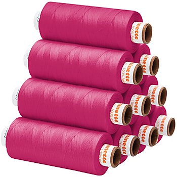 buttinette Universal-Nähgarn, Stärke: 100, 10er-Pack, pink