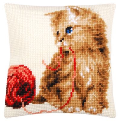 Devant De Coussin A Broder Au Point De Croix Bebe Chat Acheter En Ligne Sur Buttinette Loisirs Creatifs