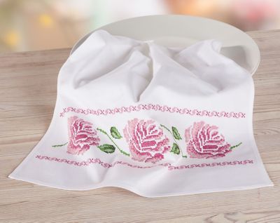 Torchon à broder "roses"