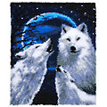 Tapis au point noué "loups", 66 x 83 cm