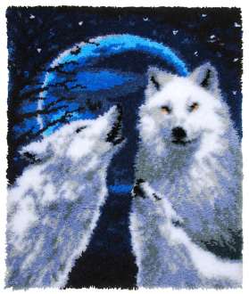 Knüpfteppich "Wölfe", 66 x 83 cm