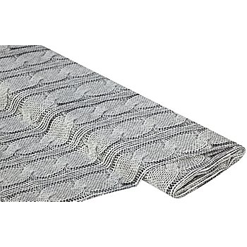 Tissu coton à impression numérique 'tricot', gris multicolore