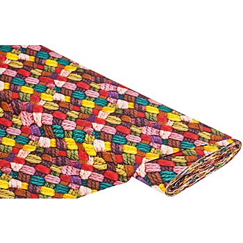 Tissu coton à impression numérique 'aspect crochet', multicolore