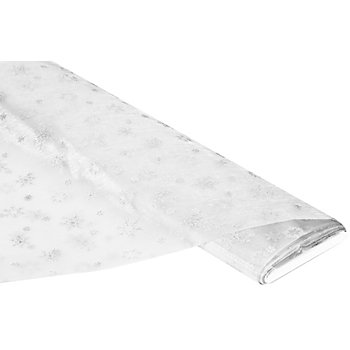 Tissu organza 'cristal' avec des paillettes, blanc