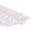 Tissu coton "cristaux", blanc/rouge/gris