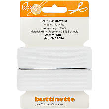 buttinette Gummiband 'Breit-Elastik', weiß, Breite: 25 mm, Länge: 5 m