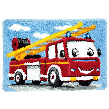 Tapis au point noué 'pompiers', 70 x 45 cm
