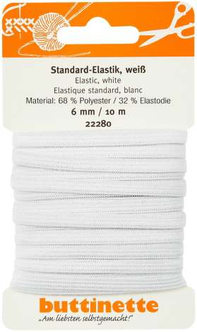 buttinette Gummiband Standard-Elastik, weiß, Breite: 6 mm, Länge: 10 m  online kaufen