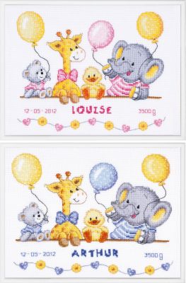 Tableau De Naissance A Broder Bebes Animaux 27 X 22 Cm Acheter En Ligne Sur Buttinette Loisirs Creatifs