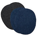 buttinette Jeans-Flicken, Größe: 12,5 x 10 cm, Farbe: dunkelblau/schwarz, Inhalt: 2 Paar