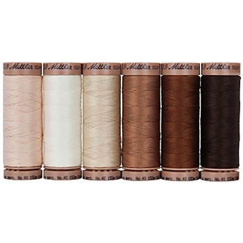 Mettler Silk Finish Cotton Set de fil à coudre 'couleurs naturelles', grosseur : 40