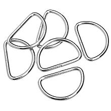 buttinette Halbringe/D-Ringe, silber, für 40 mm breite Bänder, 6 Stück