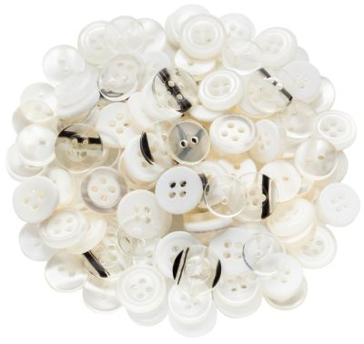 Boutons pour pantalons et jeans, en plastique et métal, Ø 13 - 18 mm, 100  pièces