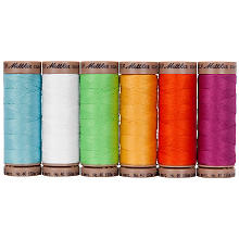 Mettler Silk Finish Cotton Set de fil à coudre 'printemps', grosseur : 40, contenu : 6x 150 m