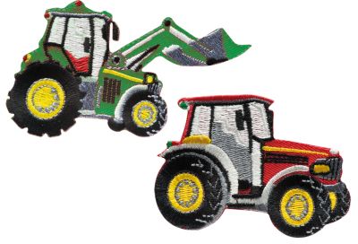 buttinette Applikationen Traktor, Größe: 7,5 x 5 cm, 8,5 x 5 cm, Inhalt:  2 Stück online kaufen