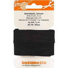 buttinette Gummiband 'Breit-Elastik', schwarz, Breite: 25 mm, Länge: 5 m
