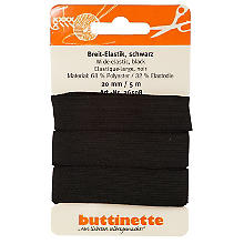 buttinette Ruban élastique 'large', noir, largeur : 20 mm, ruban de 5 m