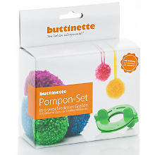 buttinette Kit création pompons, avec gabarits en 6 dimensions différentes (2,5–9 cm Ø)