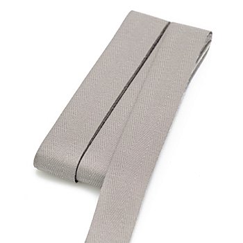 buttinette Ruban de coton, gris, largeur : 2 cm, 5 m