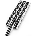 buttinette Galon en coton "pois" avec bordure crochetée, noir/blanc, 3 m