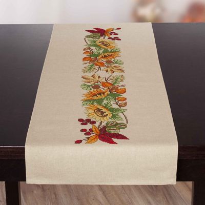 Chemin de table noir & broderies or