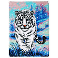 Tapis au point noué "tigre blanc",  55 x 81 cm