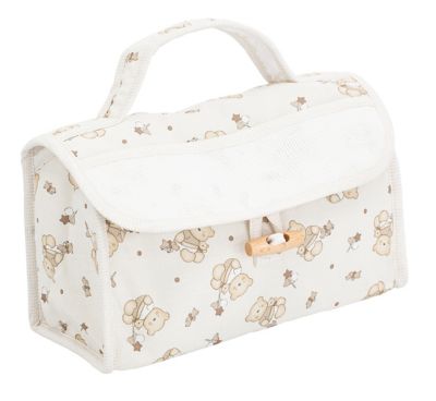 Trousse de toilette bébé à broder, beige