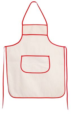 Tablier de cuisine, crème/rouge