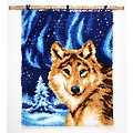 Knüpfteppich "Wolf Polarlicht", 55 x 72 cm
